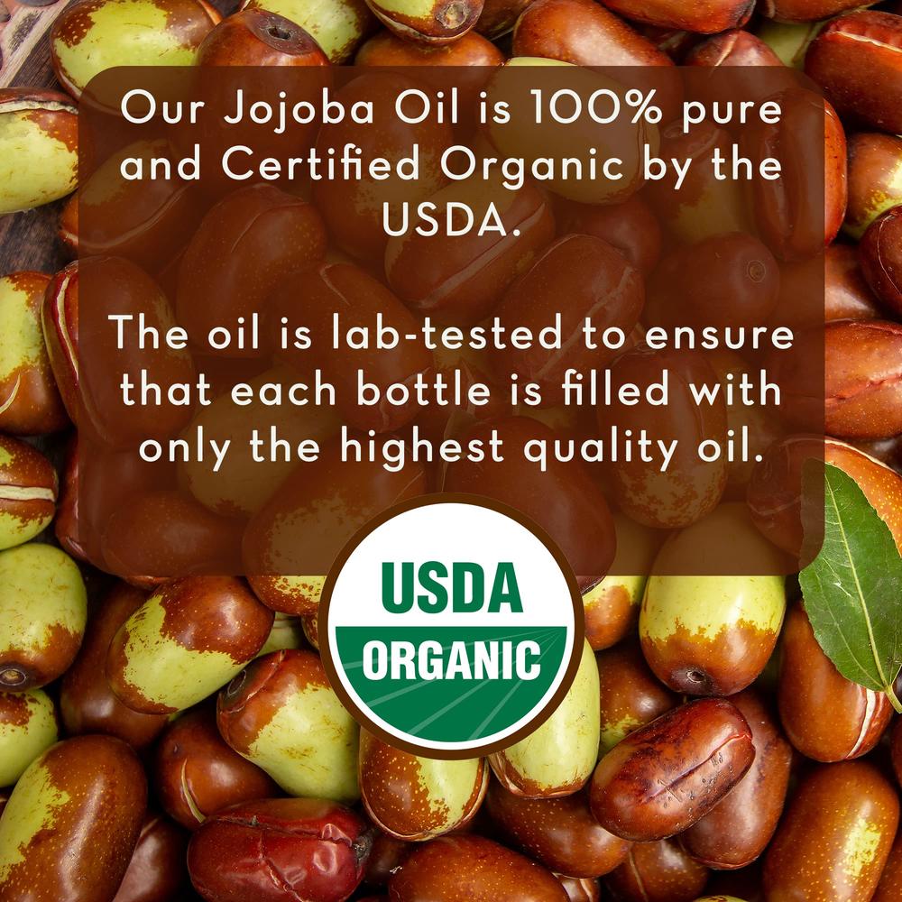 Pure Body Naturals Organic Jojoba Oil, 4 Fl Oz - 100% Pure, Organic, cold Pressed Jojoba Oil for Skin, Hair, Face and Nails