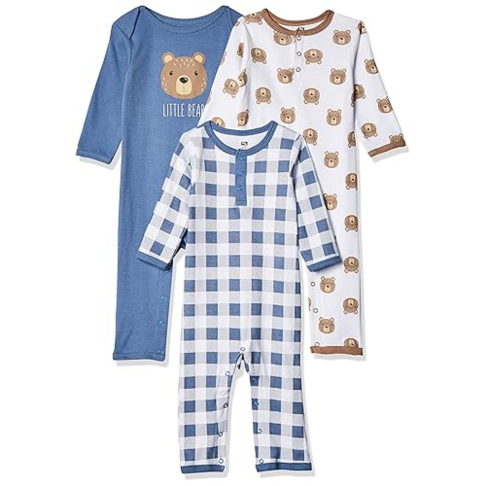 Hudson Baby Unisex Baby cotton coveralls, LITTLE BEAR, 12-18 Months