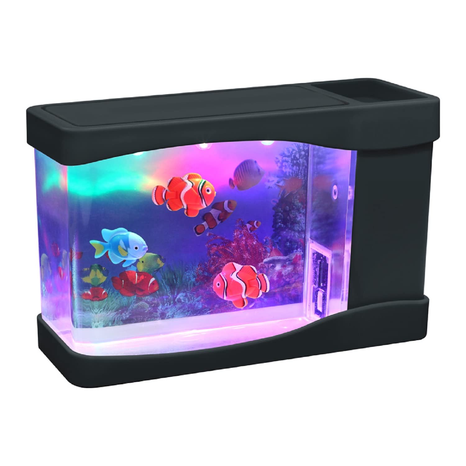 LightaheadA Artificial Mini Aquarium A Sensory Multi colored LED Swimming Fish Tank with Bubbles