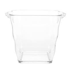 VOSAREA Portable Bath Acrylic Ice Bucket clear Plastic Beer Bucket Portable Beverage champagne chilling Bucket cooler with Handl