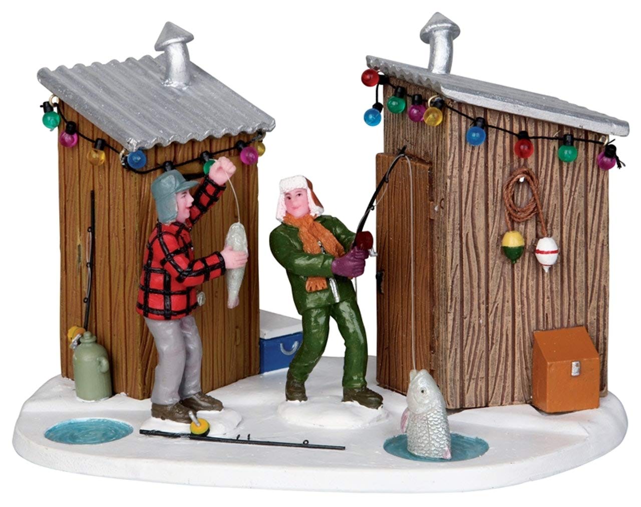 Lemax Inc carole Towne Porcelain Friendly competition Ice Fishing Holiday Display Figure