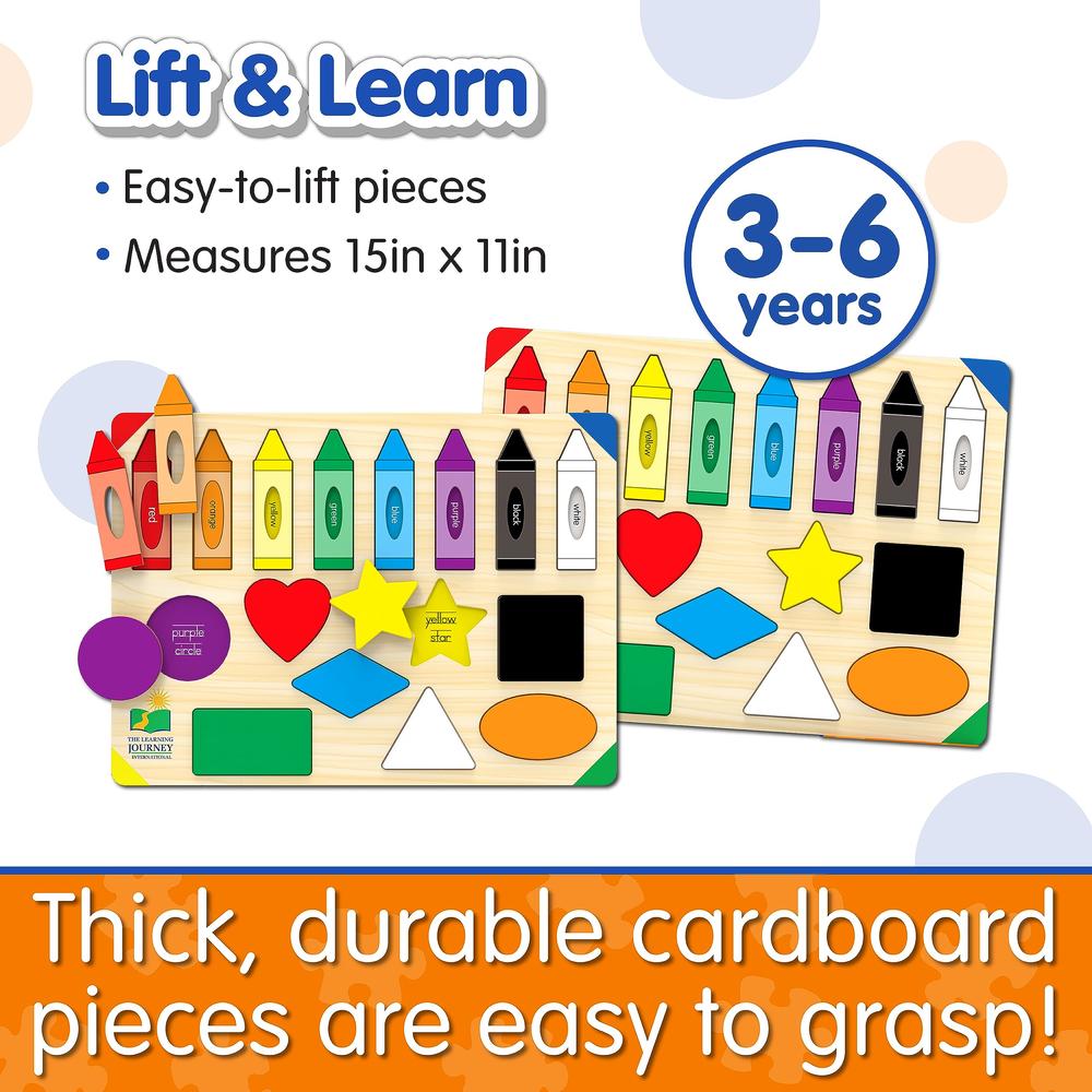 Learning Journey Int'l The Learning Journey: Lift & Learn Puzzle colors & Shapes - Preschool Toys & Activities for children Ages 3 and Up - Award Winni