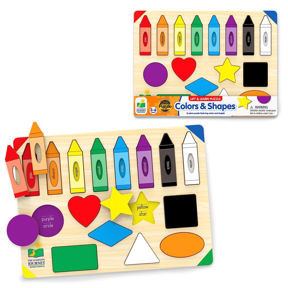 Learning Journey Int'l The Learning Journey: Lift & Learn Puzzle colors & Shapes - Preschool Toys & Activities for children Ages 3 and Up - Award Winni