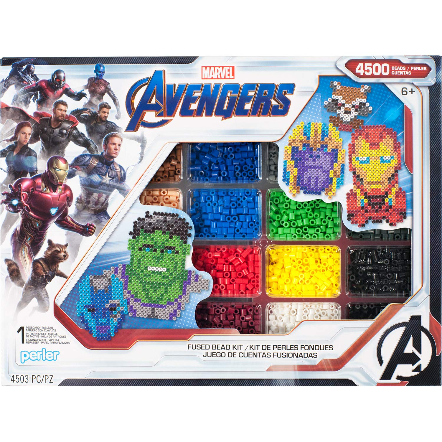 Perler PER8054346 Marvel Avengers Fuse Bead Kit, 4503pc, 10 Patterns, Multicolor
