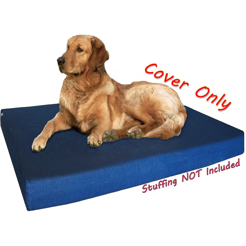 Dogbed4less 47X29X4 Inches Extra Large Blue color Denim cotton Jean Dog Pet Bed External Zipper Duvet cover - Replacement cover 