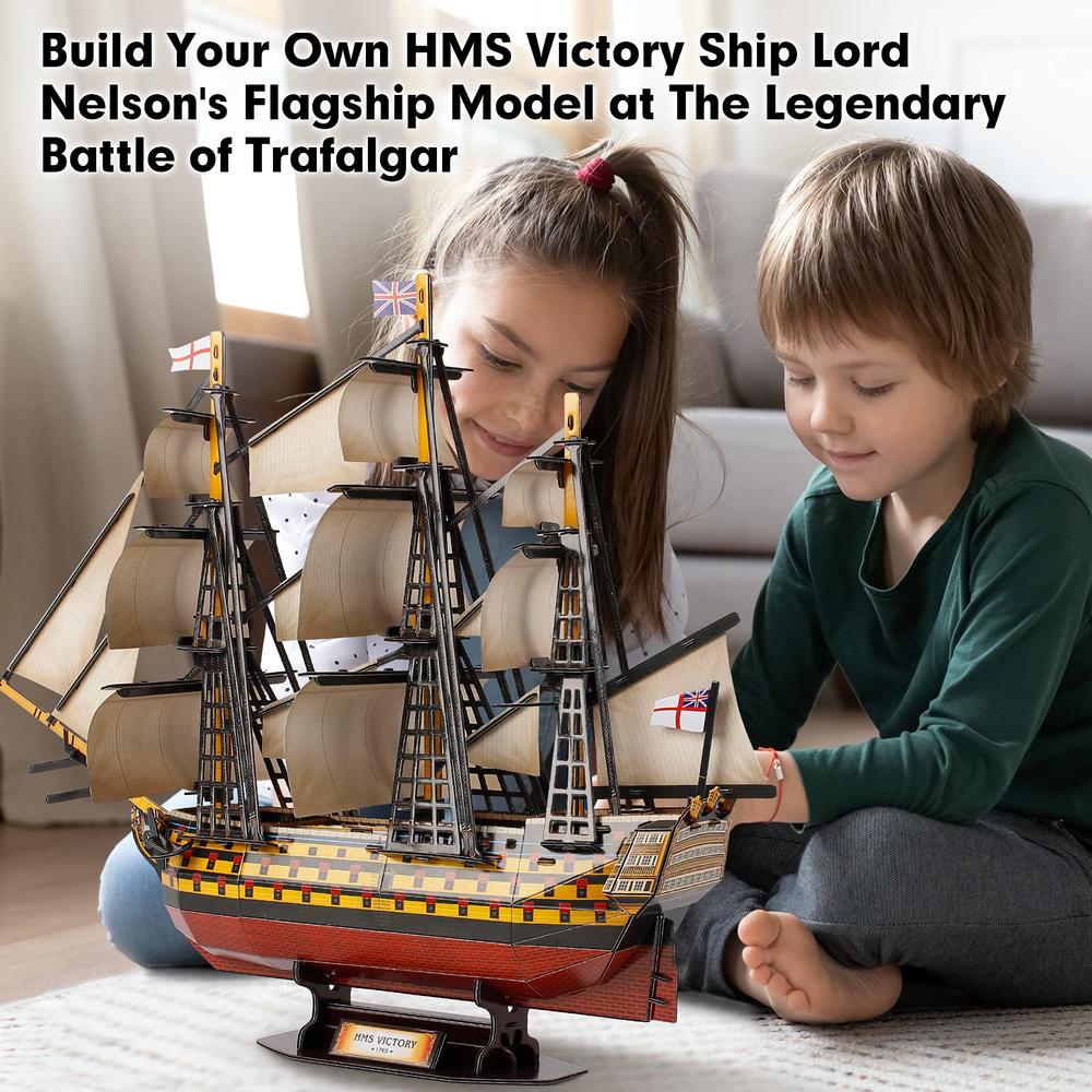 cubicFun 3D Puzzles Large HMS Victory Vessel Ship Sailboat Model Kits for Adults and Teens Toys, 189 Pieces, T4019h