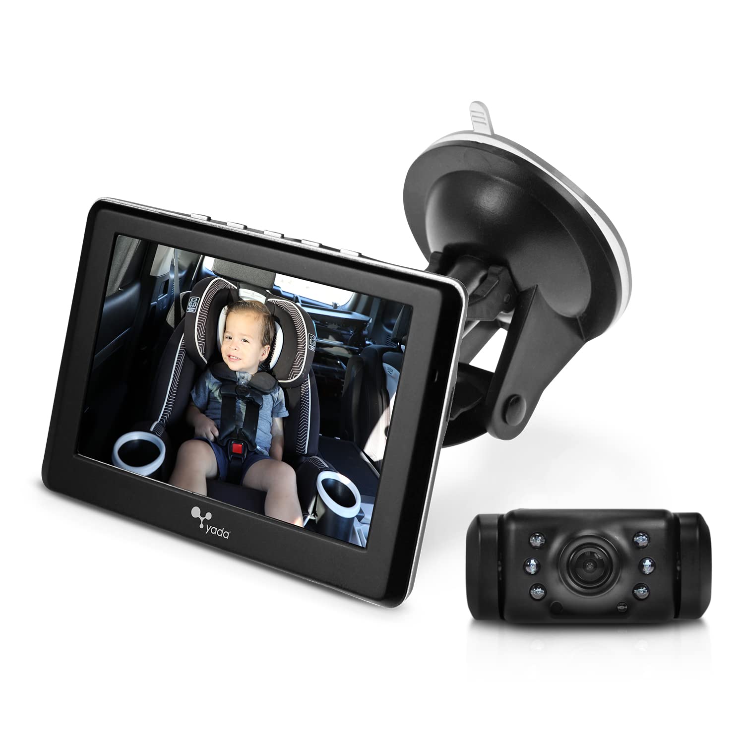 Yada car Portable Baby Monitor with Night Vision cam, Wireless Transmission, Universally compatible, 43A Digital Display, Mounts