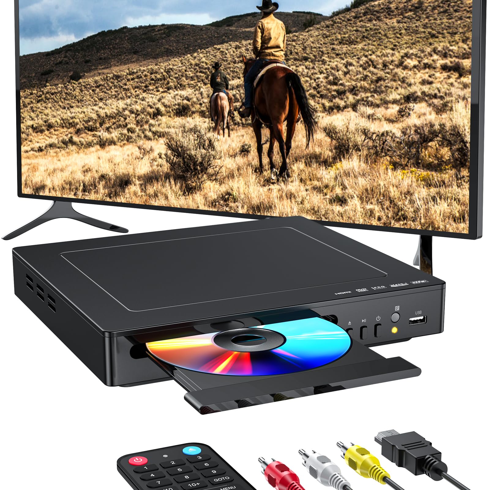 ELECTCOM PRO DVD Players for Smart TV with HDMI, Simple DVD Player for Elderly, DVD Players That Play All Regions, cD Player for Home Stereo 