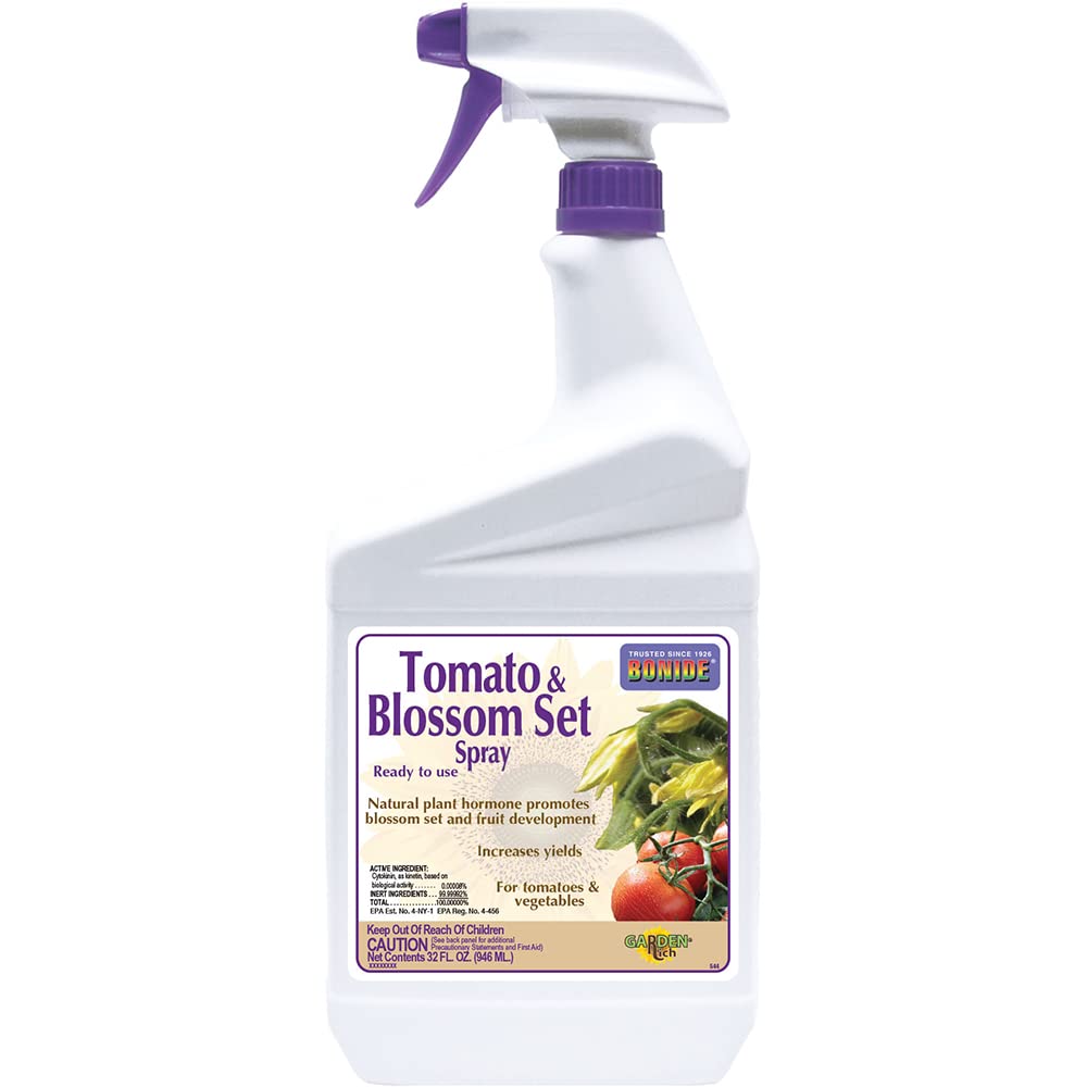 Bonide Tomato & Blossom Spray Set, 32 oz Ready-to-Use, Increases Harvest of Fruits & Vegetables in Home garden