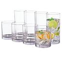 US Acrylic classic clear Plastic Reusable Drinking glasses (Set of