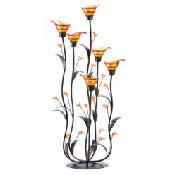 Accent Plus 12793 Amber calla Lilly candleholder, Multicolor