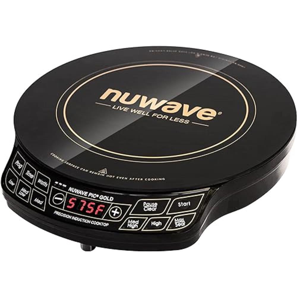 Nuwave gold Precision Induction cooktop, Portable, Powerful with Large 8A Heating coil,100AF to 575AF, 3 Wattage Settings, 12A H