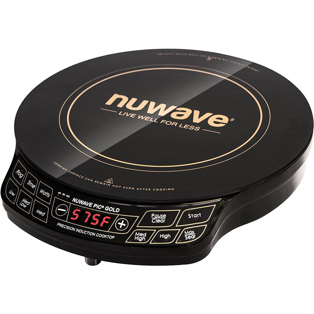 Nuwave gold Precision Induction cooktop, Portable, Powerful with Large 8A Heating coil,100AF to 575AF, 3 Wattage Settings, 12A H