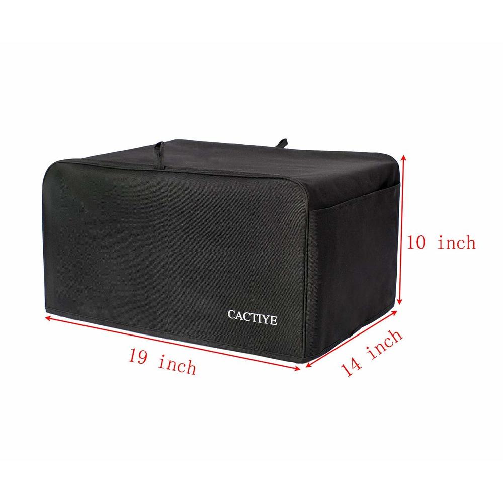 CACTIYE Toaster Oven Dust Cover with Accessory Pockets Compatible with Hamilton Beach 6 Slice of Toaster Oven (BLACK，19 x 14 x 1