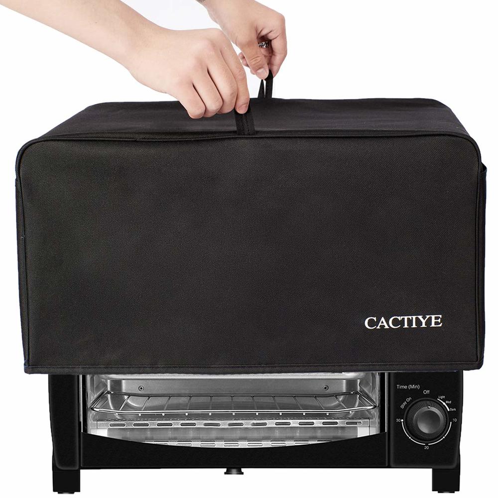 CACTIYE Toaster Oven Dust Cover with Accessory Pockets Compatible with Hamilton Beach 6 Slice of Toaster Oven (BLACK，19 x 14 x 1