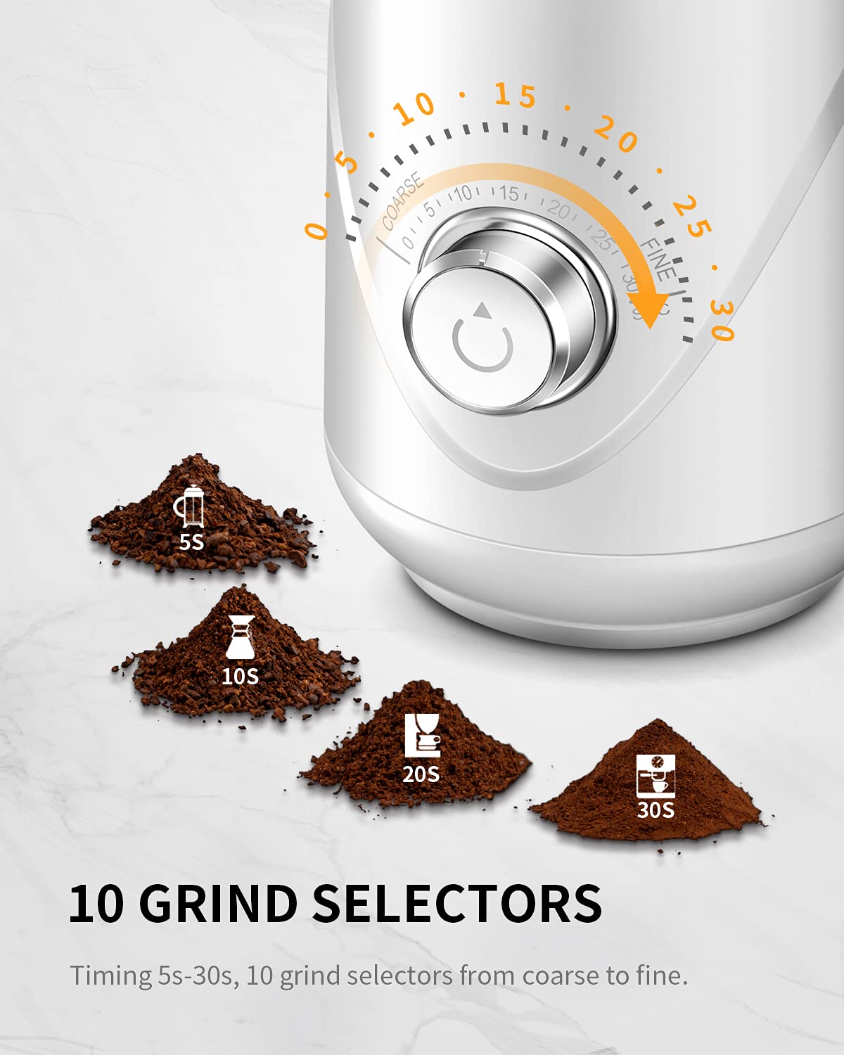 US-CG638W SHARDOR Adjustable Coffee Grinder Electric, Herb Grinder, Spice  Grinder, Coffee Bean Grinder, Espresso Grinder with 1 Removable