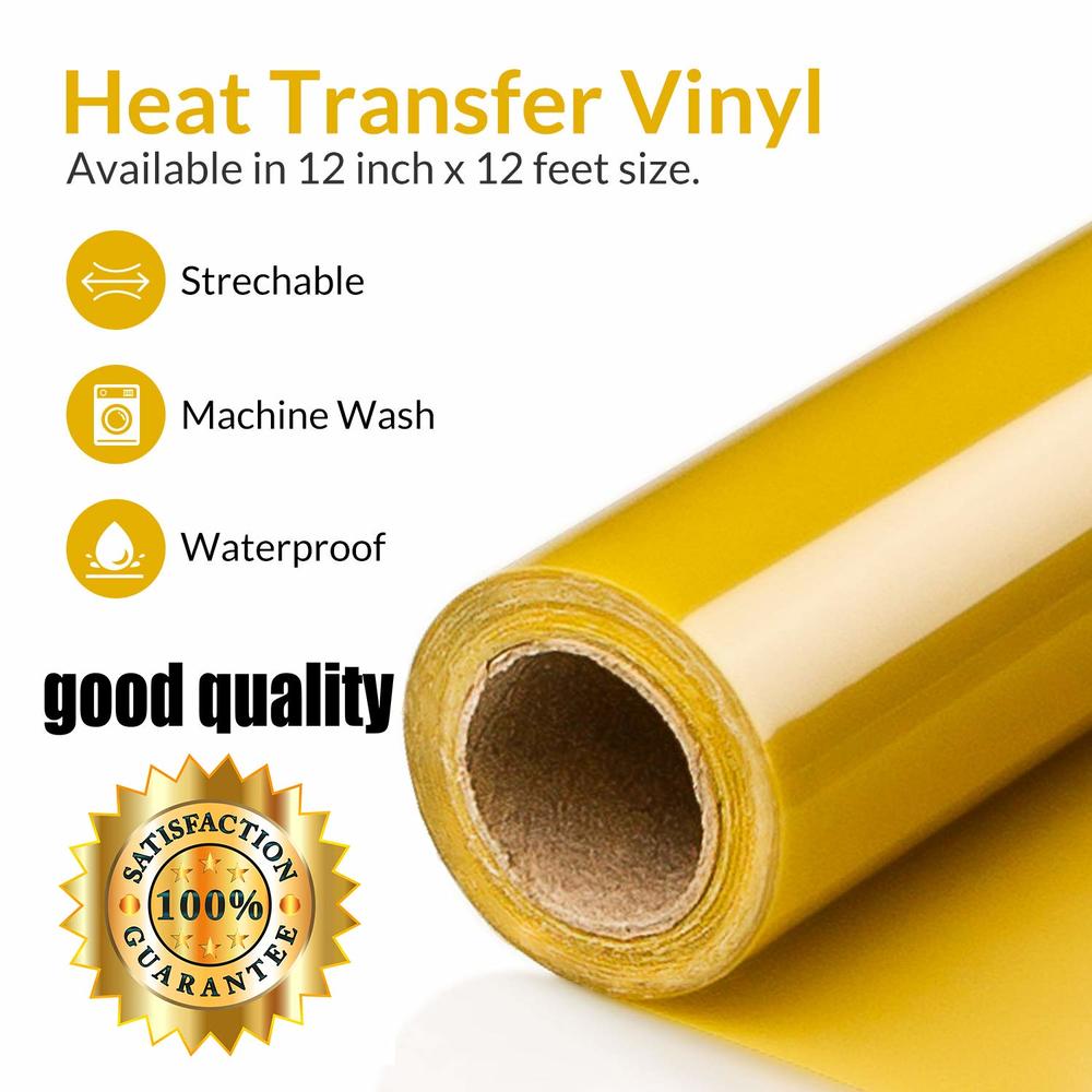 SHOMKIEE HTV Heat Transfer Vinyl Rolls 12 Inch by 8feet Roll Iron on DIY for T-Shirt Easy to Cut & Weed for Heat Vinyl Design Gl