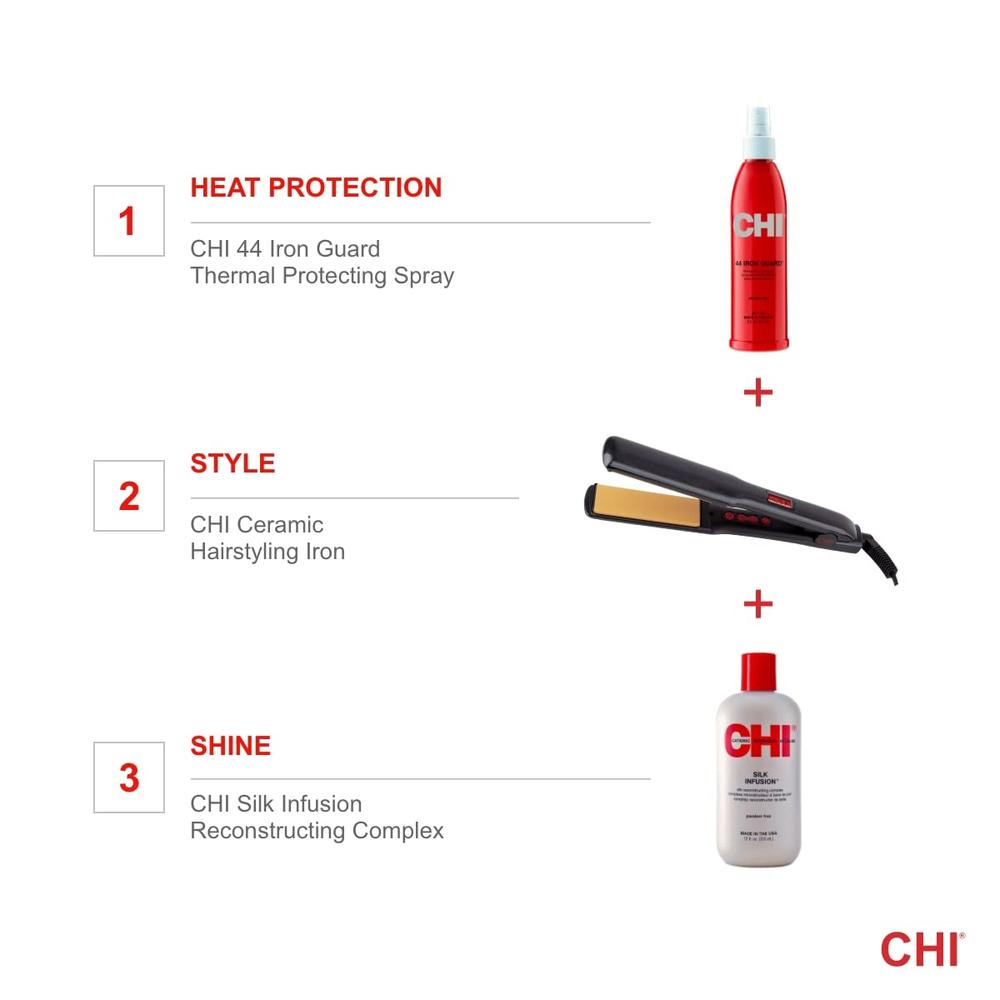 CHI G2 Professional Hair Straightener Titanium Infused Ceramic Plates Flat Iron | 1 1/4" Color Coded Temperature Ranges up 425°F