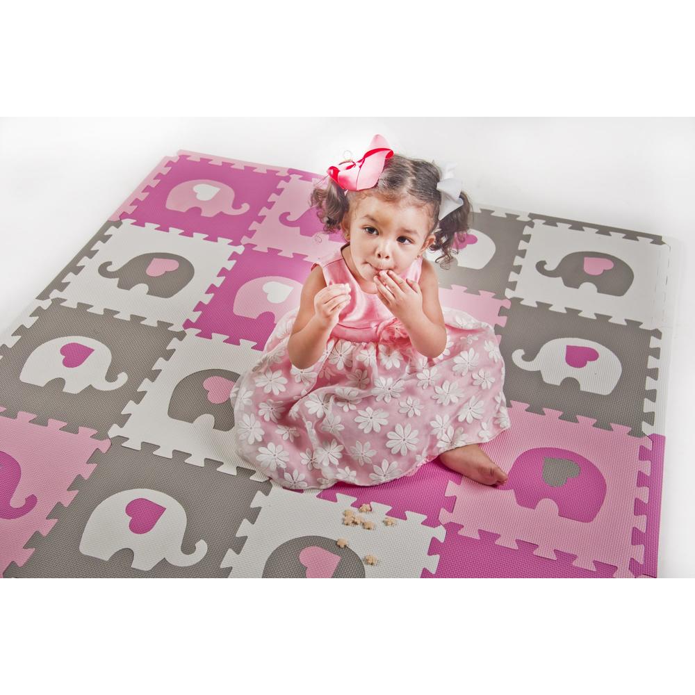 Tadpoles Hearts and Stars Foam Playmats for Kids, 16 Interlocking Foam Tiles, Waterproof, Durable, and Long-lasting | Total Floo