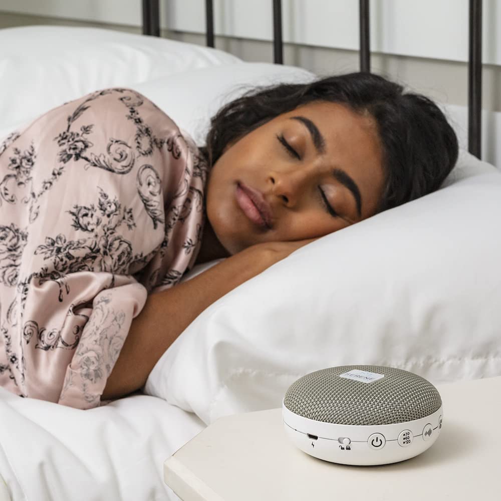 Serene Evolution 36 Sound Portable Travel White Noise Machine for Adults, USB Rechargeable Sound Machine for Sleeping & Travel,