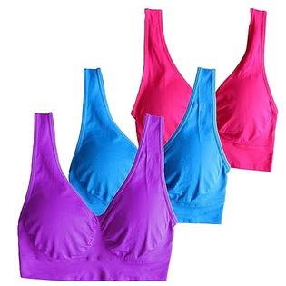Cabales KINYAOYAO 3 Pack Women's Ultimate Comfy Medium Support Seamless  Wireless Sports Bra with Removable Pads,XX-Large