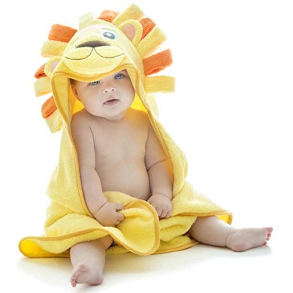 Little Tinkers World Hooded Baby Towel, Lion Design from, Ultra Absorbent, Durable Bath Towel Perfect for Girls and Boys