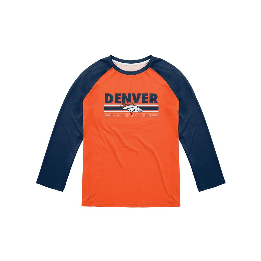 FOCO Men's NFL Team Logo Raglan T-Shirt, Colorblock Wordmark, X-Large