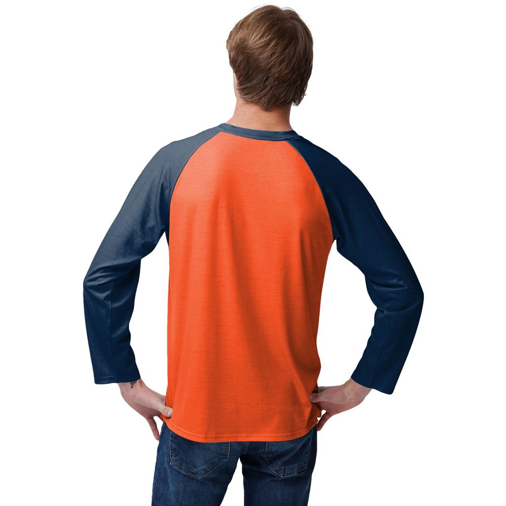 FOCO Men's NFL Team Logo Raglan T-Shirt, Colorblock Wordmark, X-Large