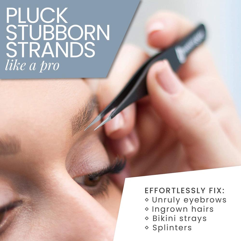 Tweezer Guru Pointed Tweezers - Sharp Precision Needle Nose Tip, Best Tweezers for Eyebrows and Ingrown Hair, Surgical Pointed f