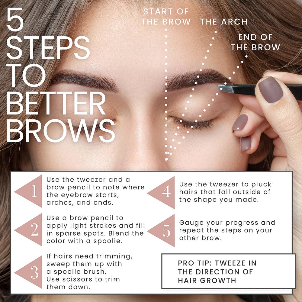 Tweezer Guru Tweezers for Women - Slant Pointed Precision Tweezers for Eyebrows & Ingrown Hair Removal - Blackhead and Splinter