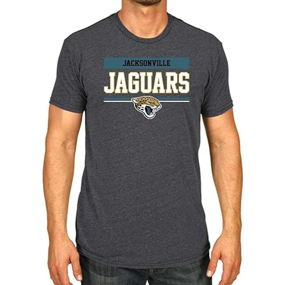 Team Fan Apparel NFL Adult Team Block Tagless T-Shirt - Cotton Blend - Charcoal - Perfect for Game Day - Comfort and Style (Jack