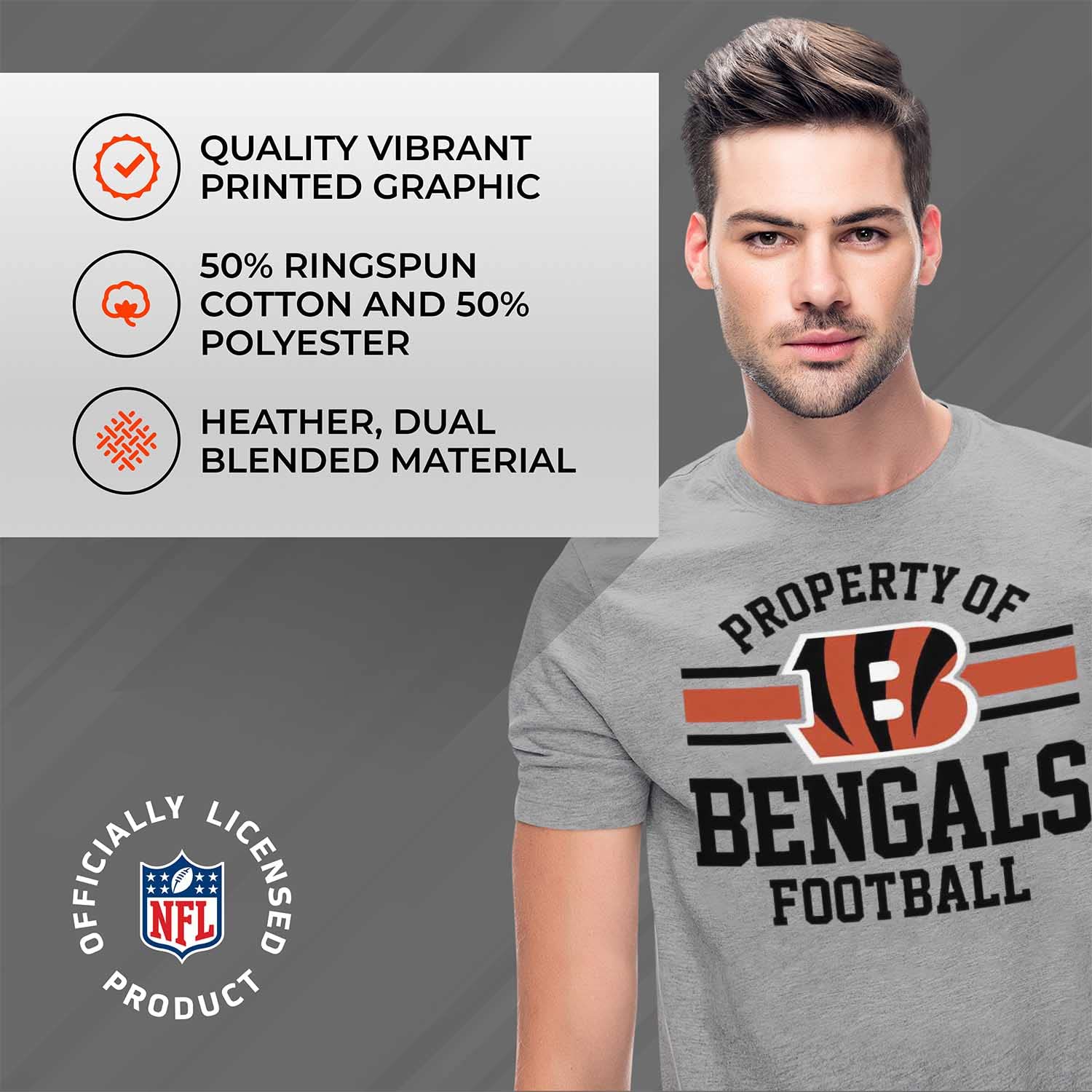 Team Fan Apparel NFL Adult Property of T-Shirt - Cotton & Polyester - Show Your Team Pride with Ultimate Comfort and Quality (Ci