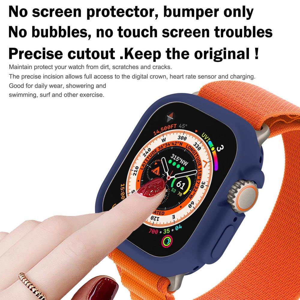 BOTOMALL Compatible with Apple Watch Case Ultra 2 / Ultra 49mm Soft Flexible TPU Thin Lightweight Protective Bumper for iWatch [