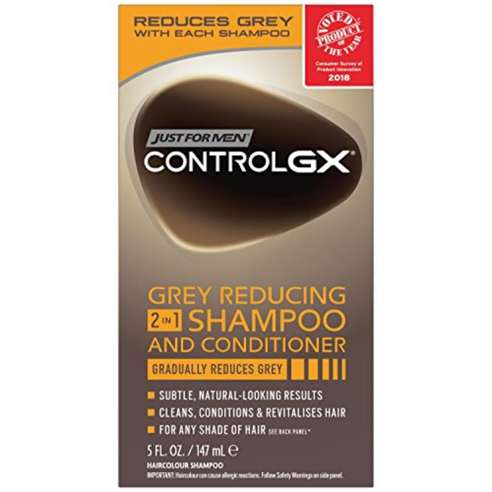 Just For Men Control GX 2 in 1 Grey Reducing Shampoo and Conditioner, 5 Fluid Ounce