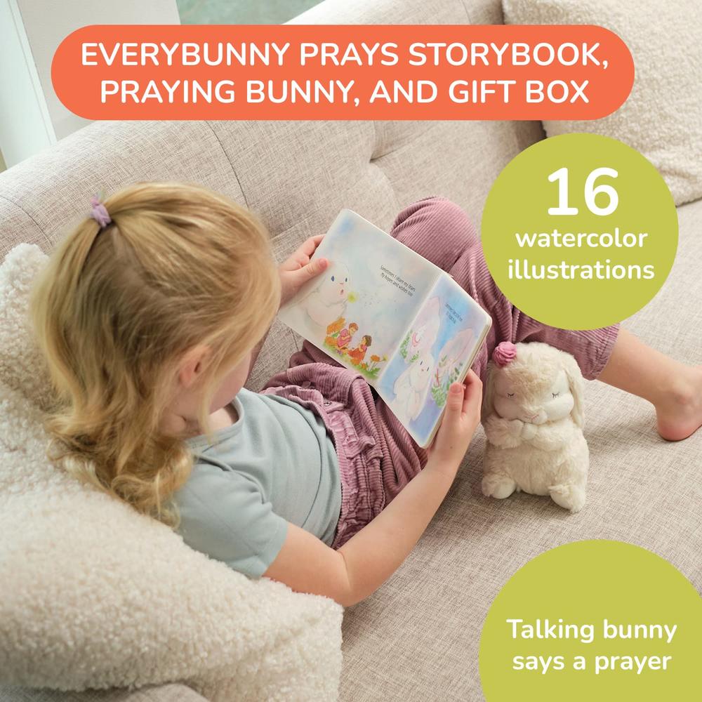 Tickle & Main Everybunny Prays, Baby and Toddler Gift Set with Praying Musical Bunny and Prayer Book in Keepsake Box, Girls, Pin