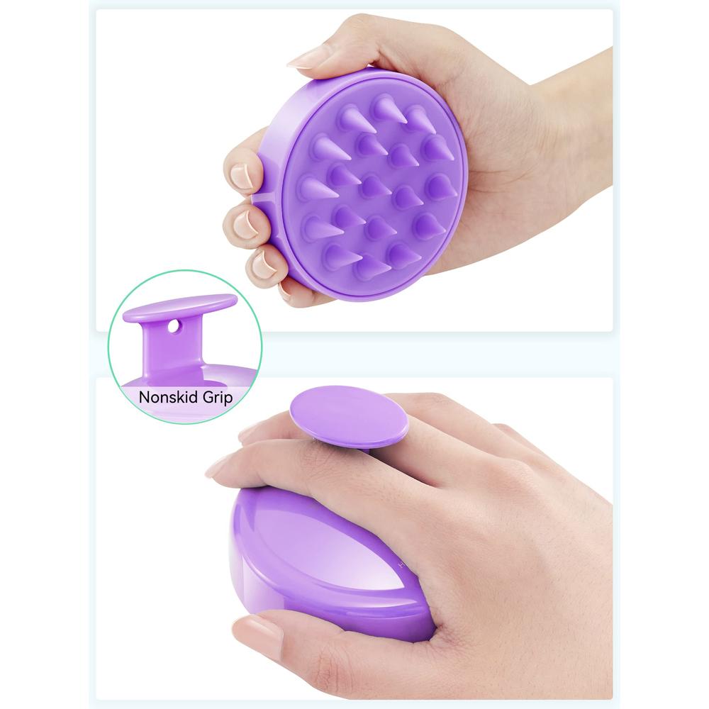 HEETA Hair Scalp Massager, Scalp Scrubber with Soft Silicone Bristles for Hair Growth & Dandruff Removal, Hair Shampoo Brush for