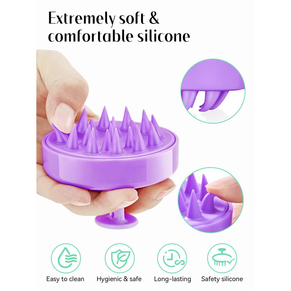HEETA Hair Scalp Massager, Scalp Scrubber with Soft Silicone Bristles for Hair Growth & Dandruff Removal, Hair Shampoo Brush for
