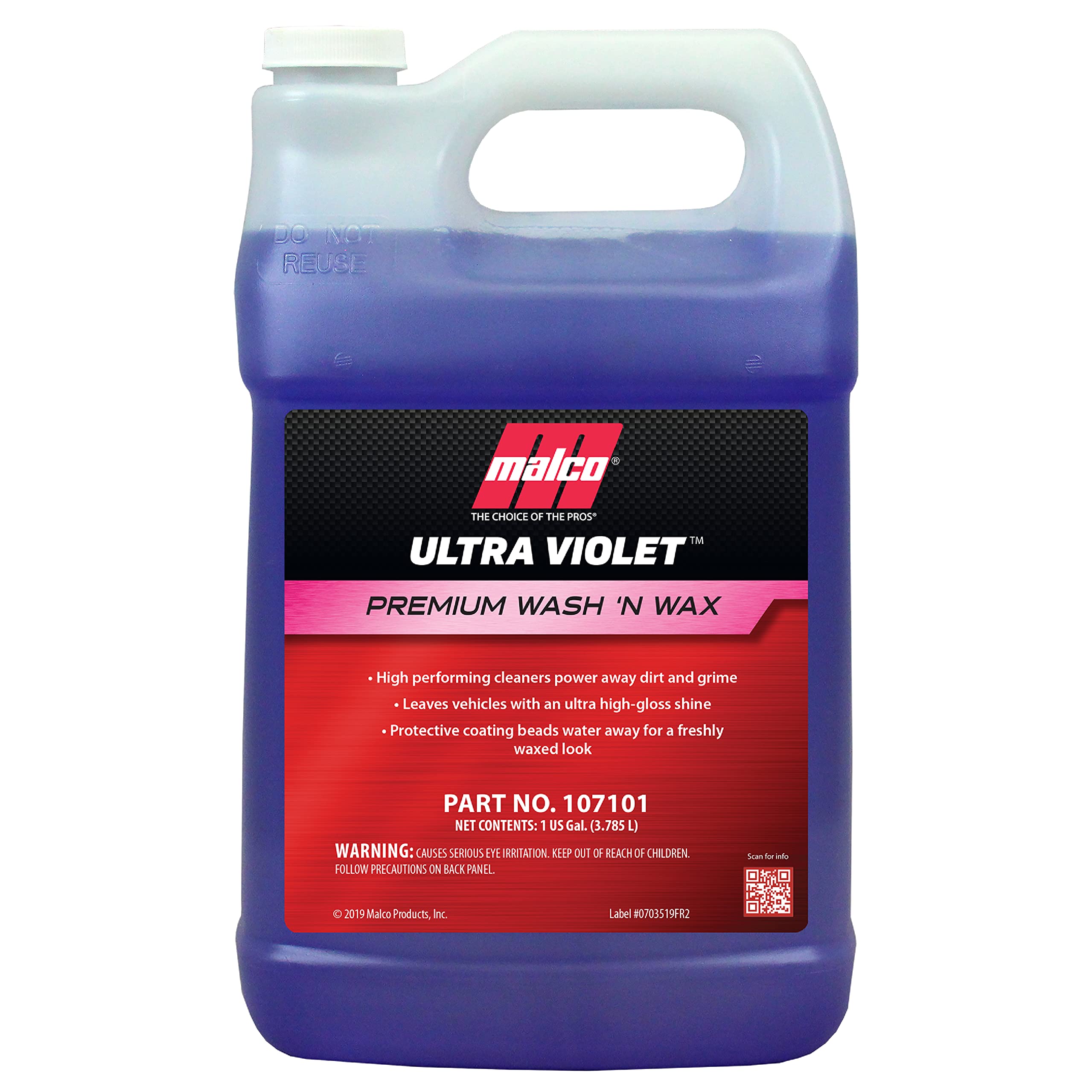 Malco Ultra Violet Premium Wash'n Wax - Best 2-In-1 Car Wash and Wax/Cleans and Provides A Durable, High-Gloss Shine in One Fast