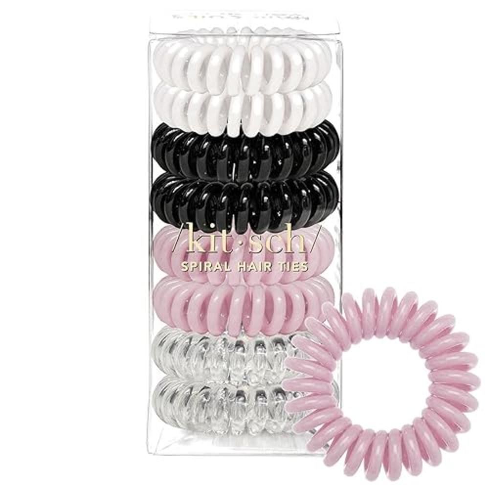 Kitsch Spiral Hair Ties for Women - Waterproof Ponytail Holders for Teens | Stylish Phone Cord Ties & Hair Coils for Girls | Tie