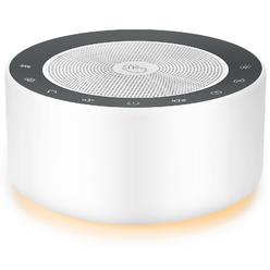 Kipcush White Noise Machine with 30 High Fidelity Soundtracks, 7 Colors Night Lights, Full Touch Metal Grille and Buttons, Timer and Mem