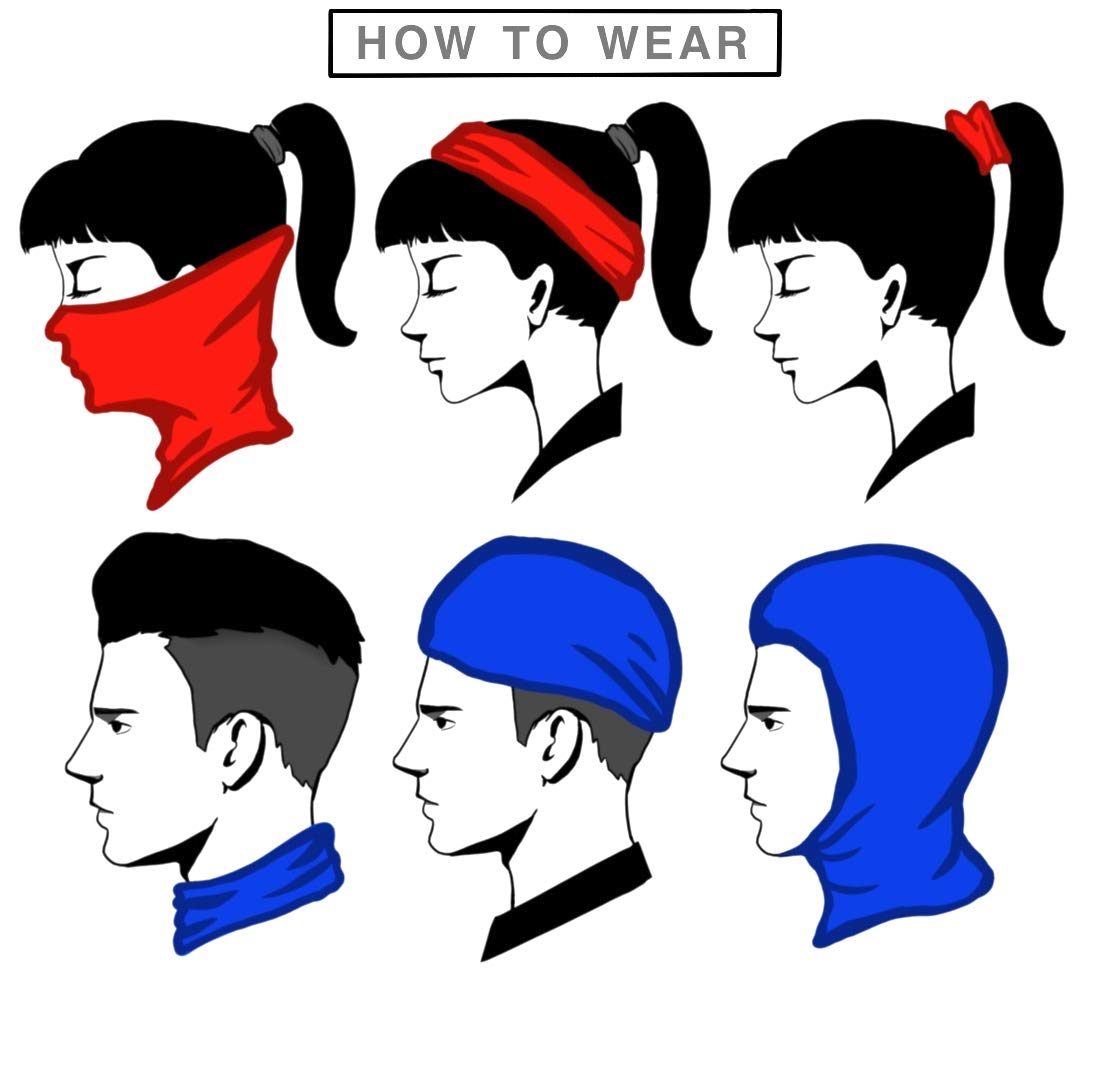 VCZUIUC Headwear Bandana Head Wrap Face Scarf Mask Neck Gaiter Balaclava for Sports (One Size, CO-8)