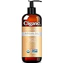 Cliganic Organic Argan Oil 16oz with Pump, 100% Pure | Bulk for Hair, Face & Skin