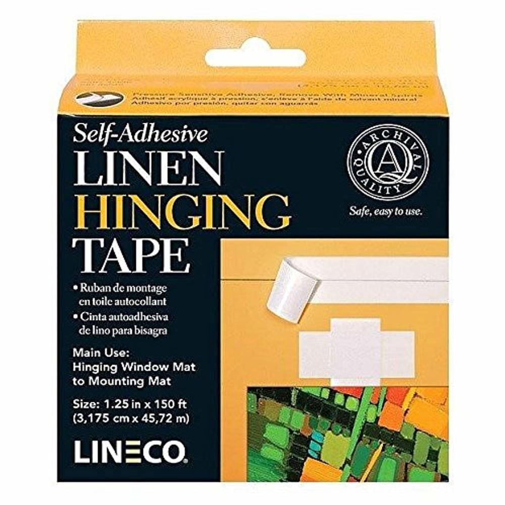 Lineco Self-Adhesive Linen Hinging Tape. Acid-Free, Neutral pH Fabric. 1.25 inches X 150 Feet. Trusted Tape for Hinging, Matboar