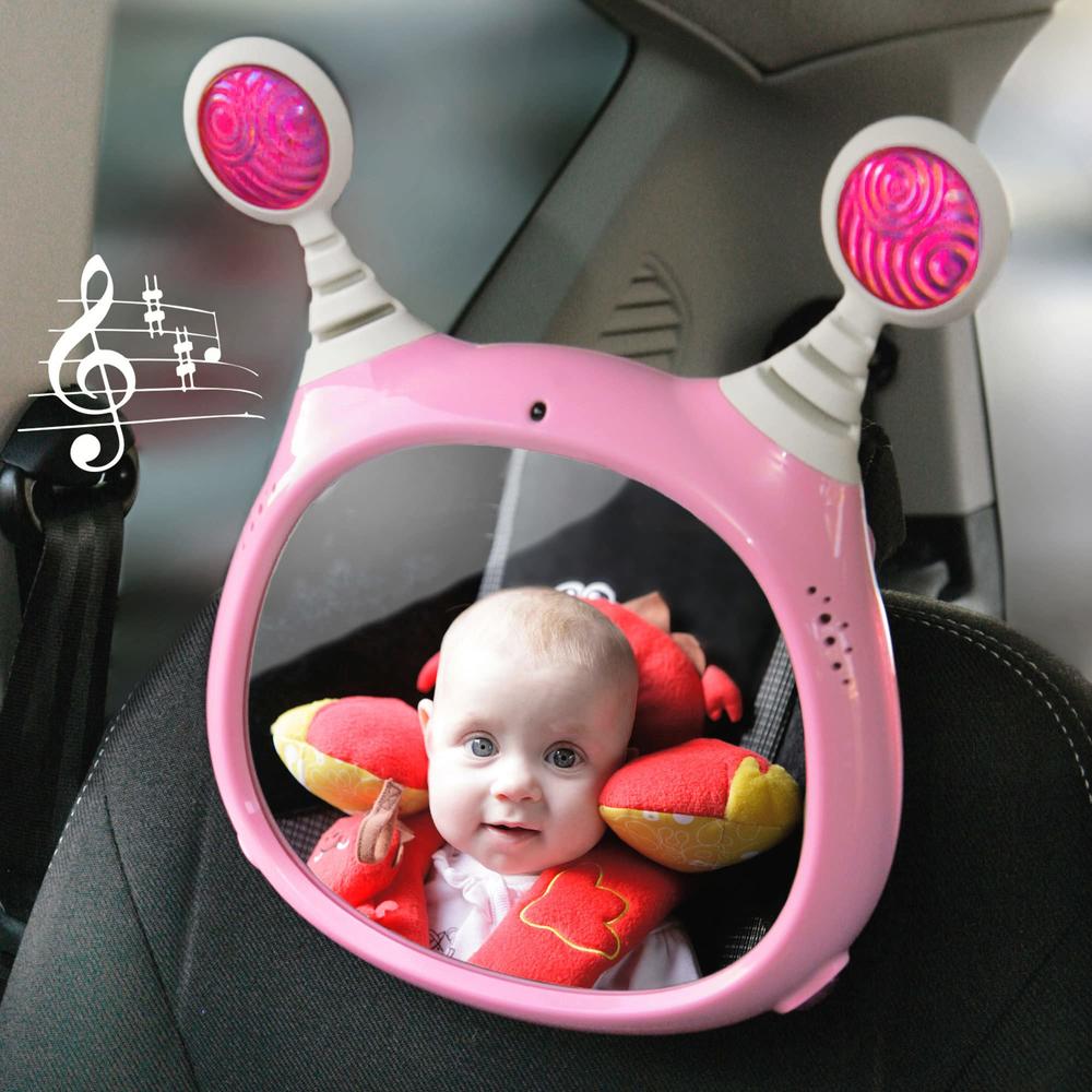 BenBat Oly Active Baby Car Mirror - Shatter-Proof Rear Facing Infant Mirror Entertains, Soothes, and Keeps Baby Visible - 10 x 11.7 x 3