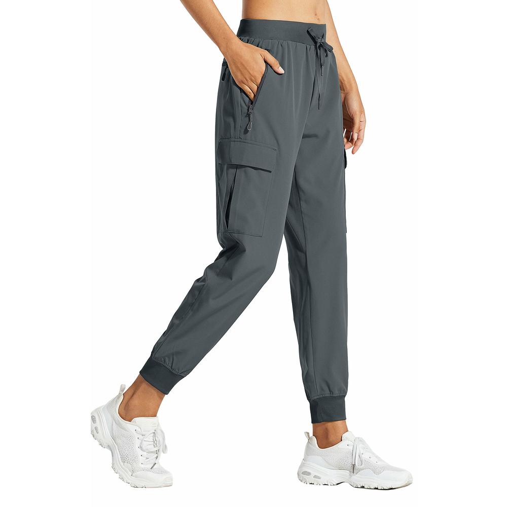 Libin Women's Cargo Joggers Lightweight Quick Dry Hiking Pants Athletic Workout Lounge Casual Outdoor, Steel Gray XXXL