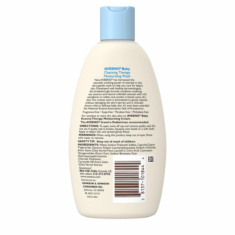 Aveeno Baby Cleansing Therapy Moisturizing Wash, Natural Colloidal Oatmeal, 8 fl. oz