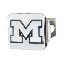 FANMATS 14996 Michigan Wolverines Chrome Metal Hitch Cover with Chrome Metal 3D Emblem