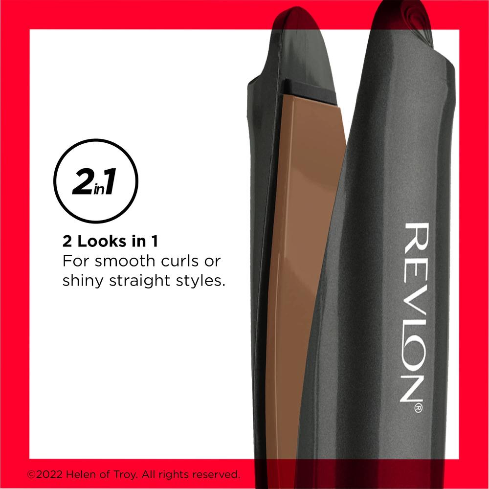 REVLON Straight or Curl Curved Hair Styler | Two Looks, One Tool (1”)