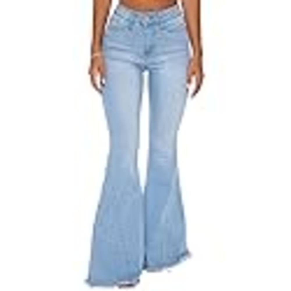 YouSexy Women's Flare Bell Bottom Jeans Destroyed Flare Denim Pants 70s Outfits for Women