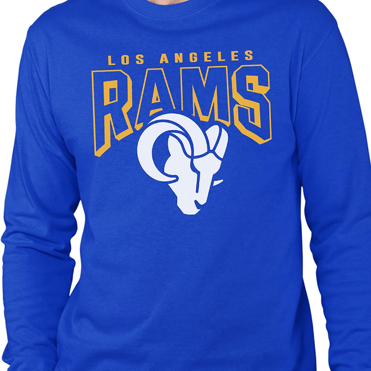 Junk Food Clothing x NFL - Los Angeles Rams - Bold Logo - Unisex Adult Long Sleeve T-Shirt for Men and Women - Size XX-Large